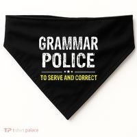 funny Grammar Police Costume Idea USA-Made Doggie Bandana thumb 0