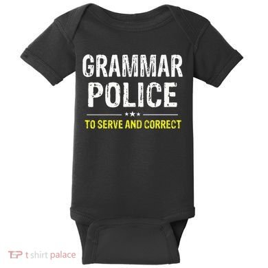 funny Grammar Police Costume Idea Baby Bodysuit