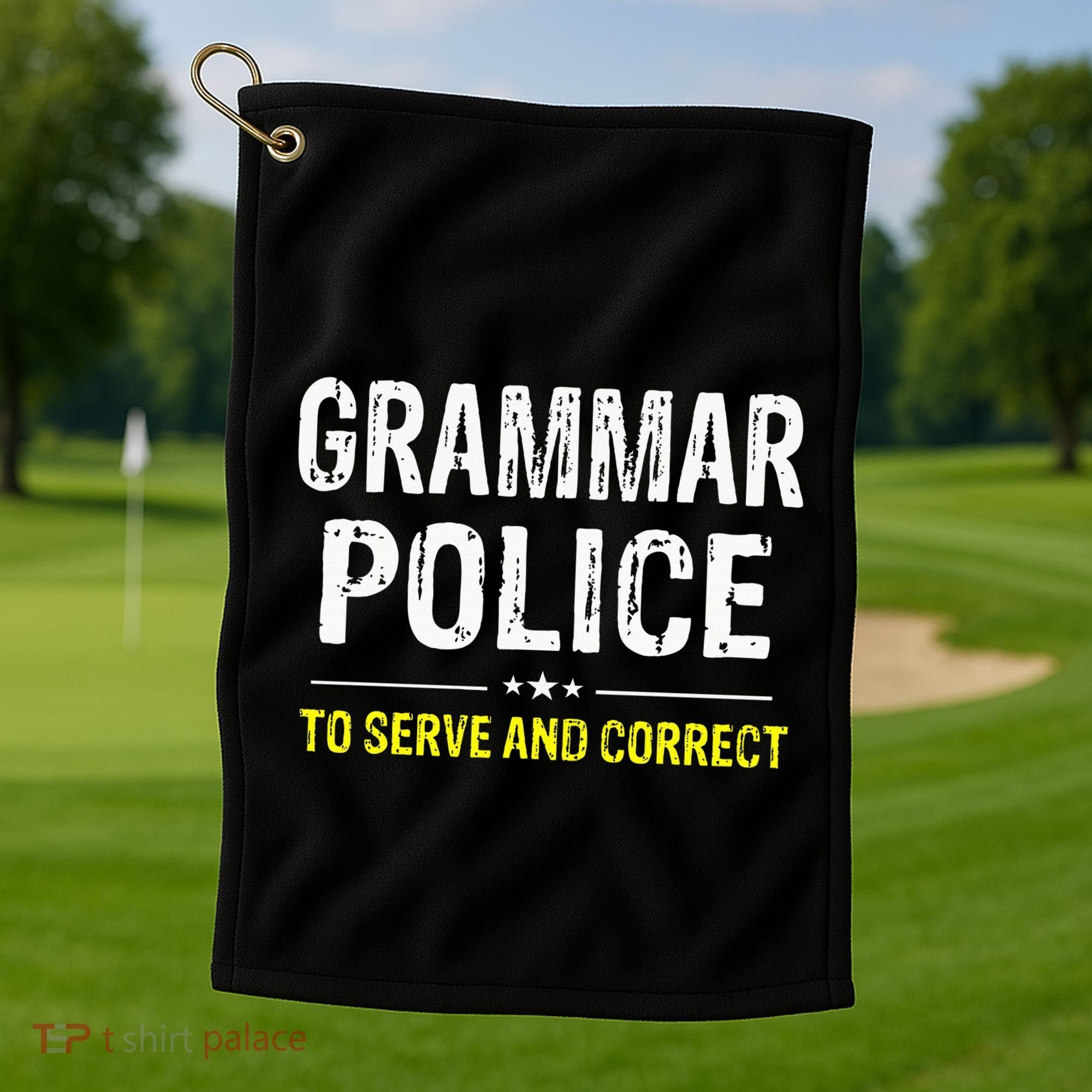 funny Grammar Police Costume Idea Golf Towel