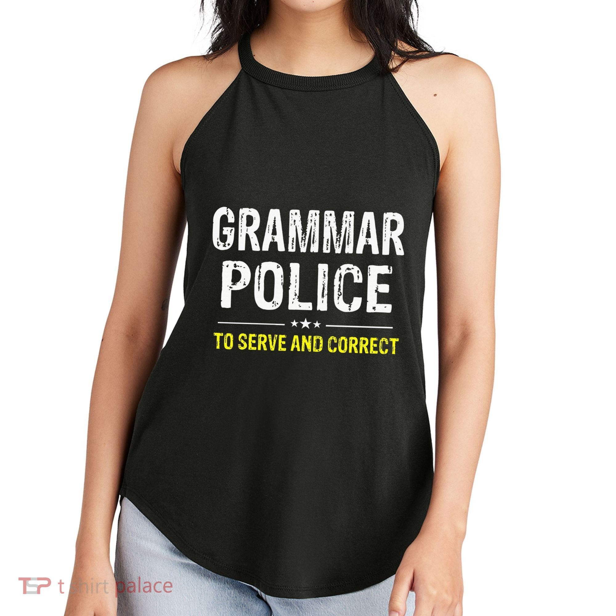 funny Grammar Police Costume Idea Women's Perfect Tri Rocker Tank
