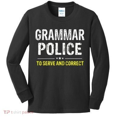 funny Grammar Police Costume Idea Kids Long Sleeve Shirt