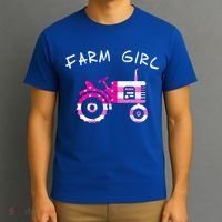 Farm Girl Pink Vintage Tractor Cool Gift Womens Gift T-Shirt thumb 3