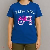 Farm Girl Pink Vintage Tractor Cool Gift Womens Gift T-Shirt thumb 4