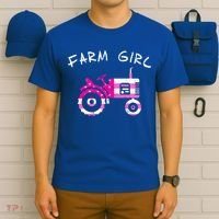 Farm Girl Pink Vintage Tractor Cool Gift Womens Gift T-Shirt thumb 6