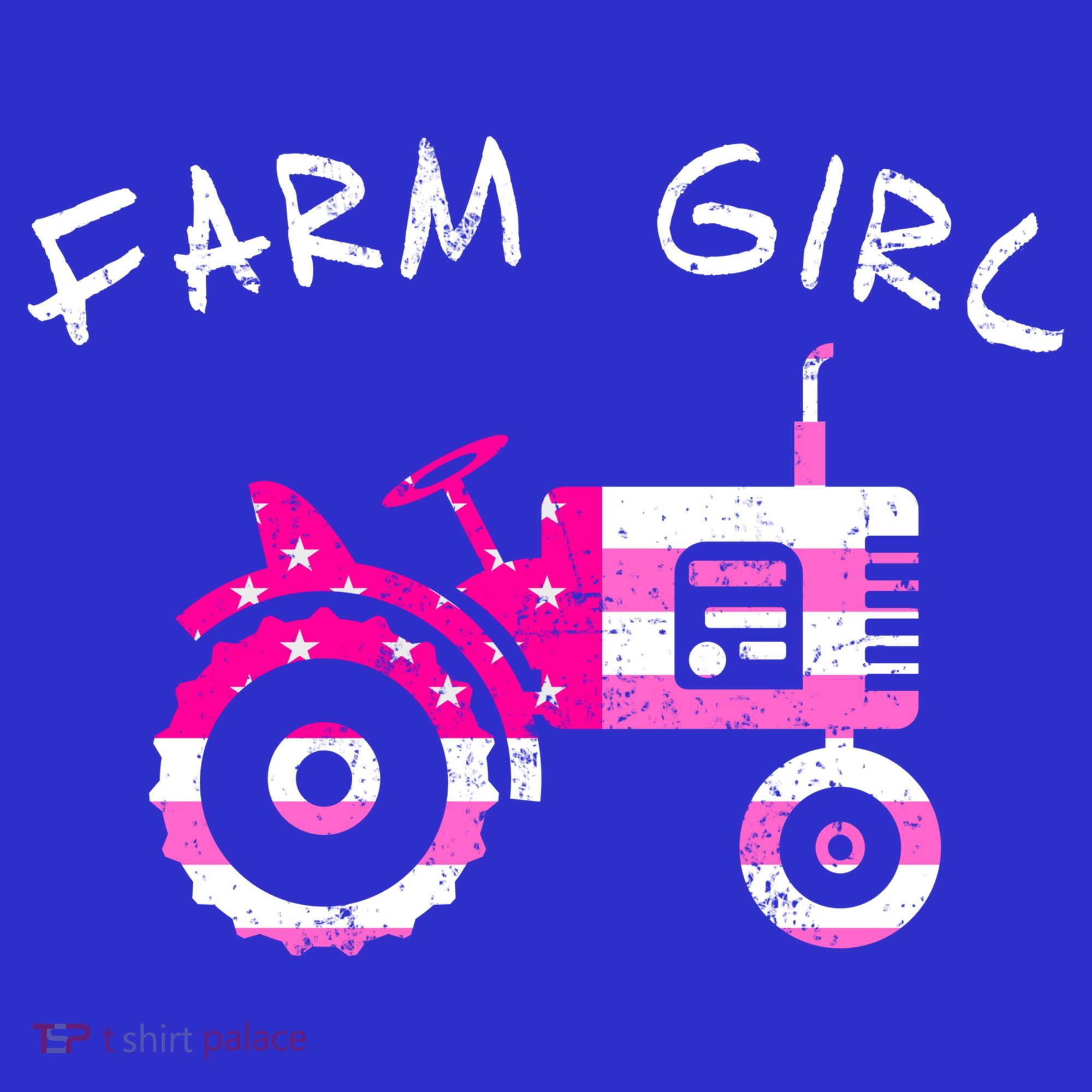 Farm Girl Pink Vintage Tractor Cool Gift Womens Gift T-Shirt