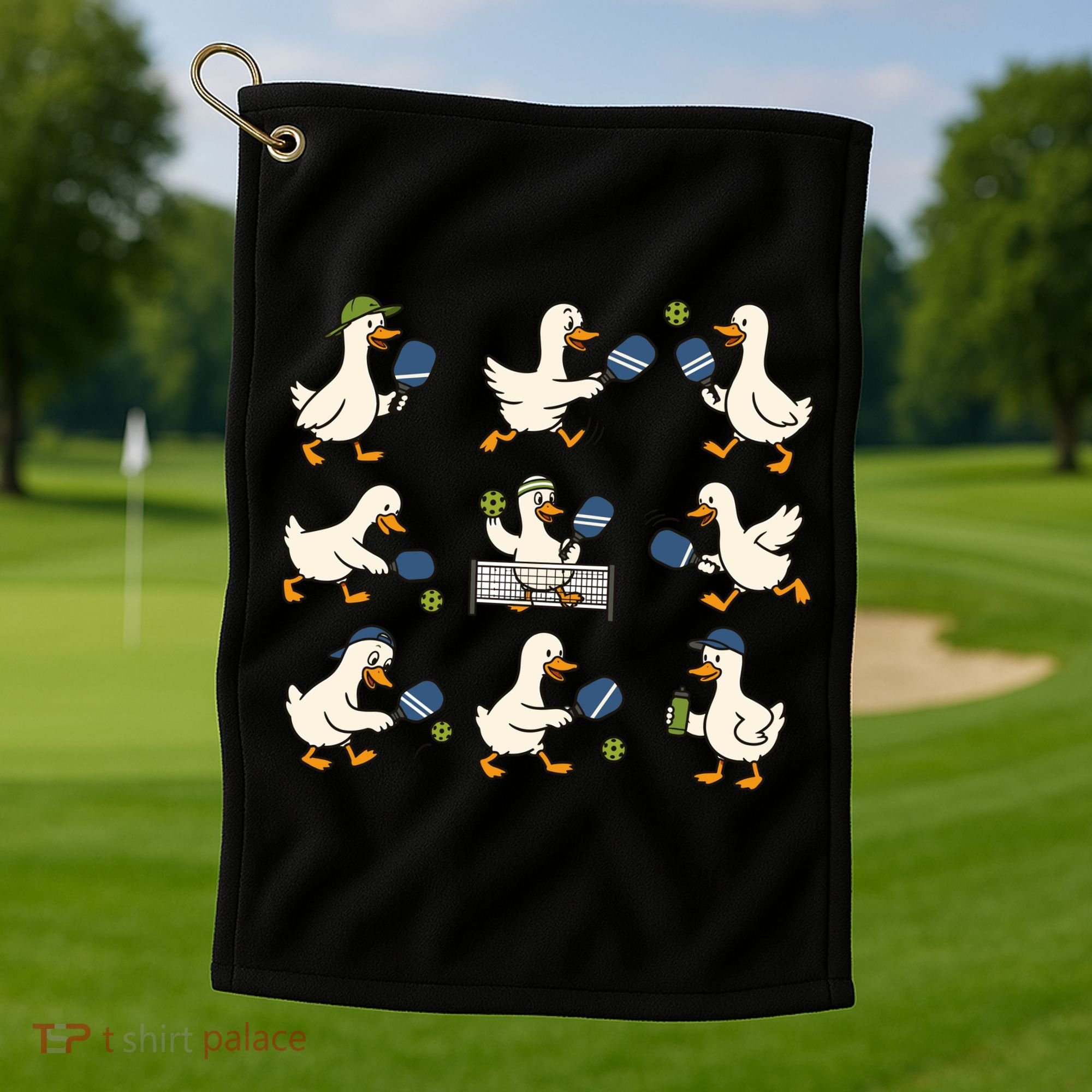 Funny Goose Pickleball Cute Gift Golf Towel