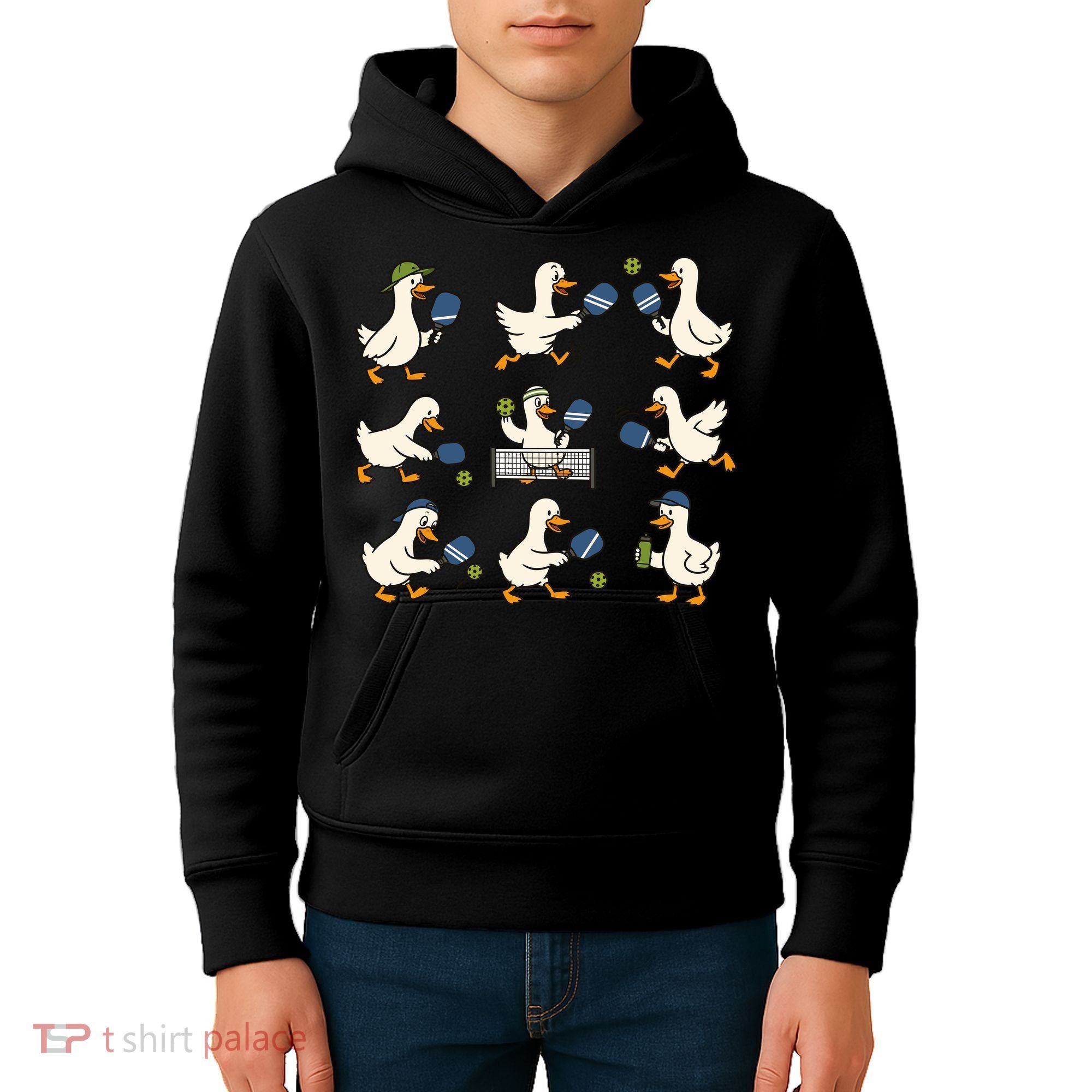 Funny Goose Pickleball Cute Gift Kids Hoodie