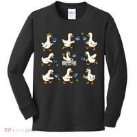Funny Goose Pickleball Cute Gift Kids Long Sleeve Shirt thumb 0