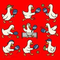 Funny Goose Pickleball Cute Gift Santa Hat thumb 1
