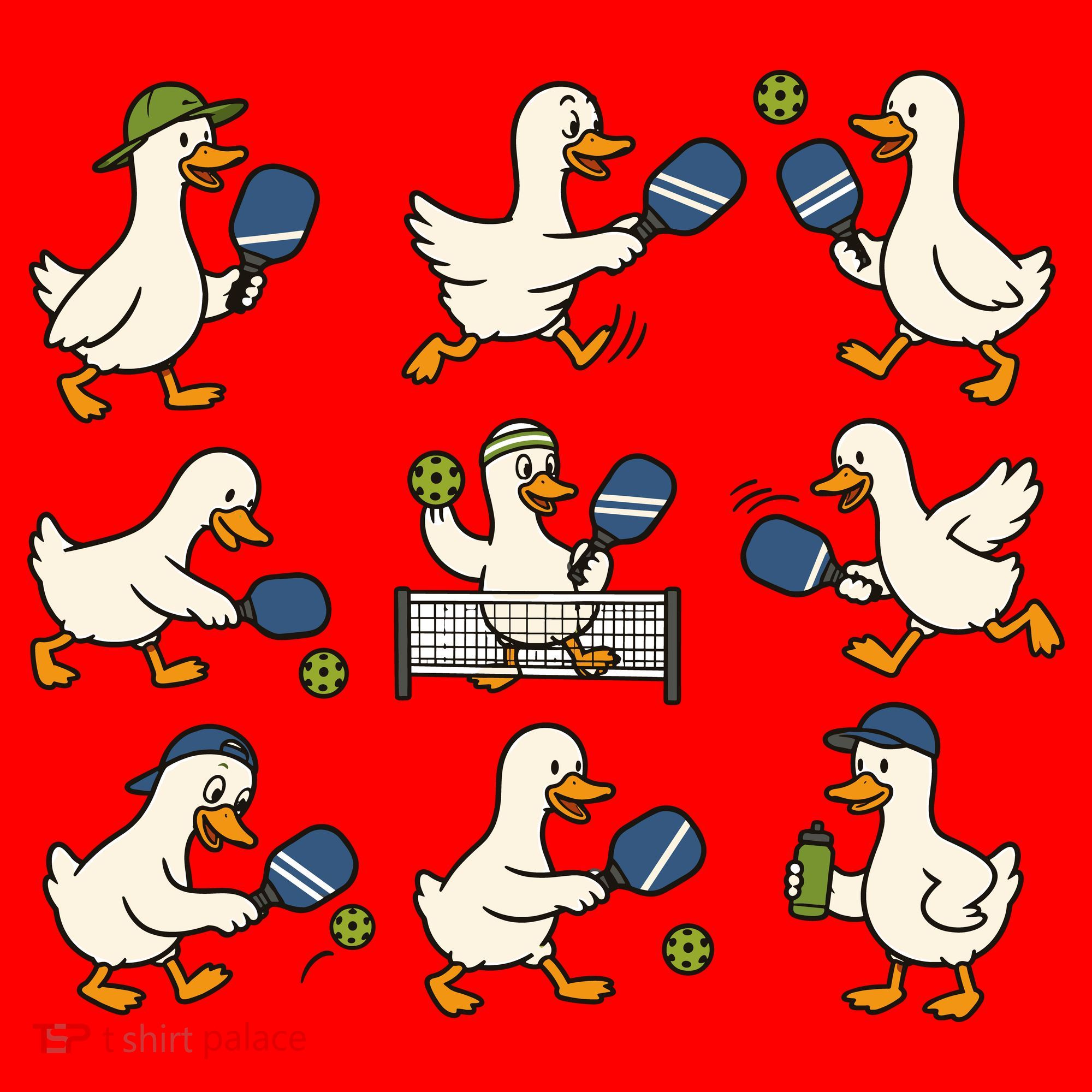 Funny Goose Pickleball Cute Gift Santa Hat