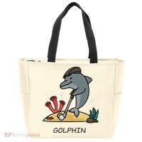 Funny Golphin Quote Golf Cool Dolphin Tote Bag thumb 0