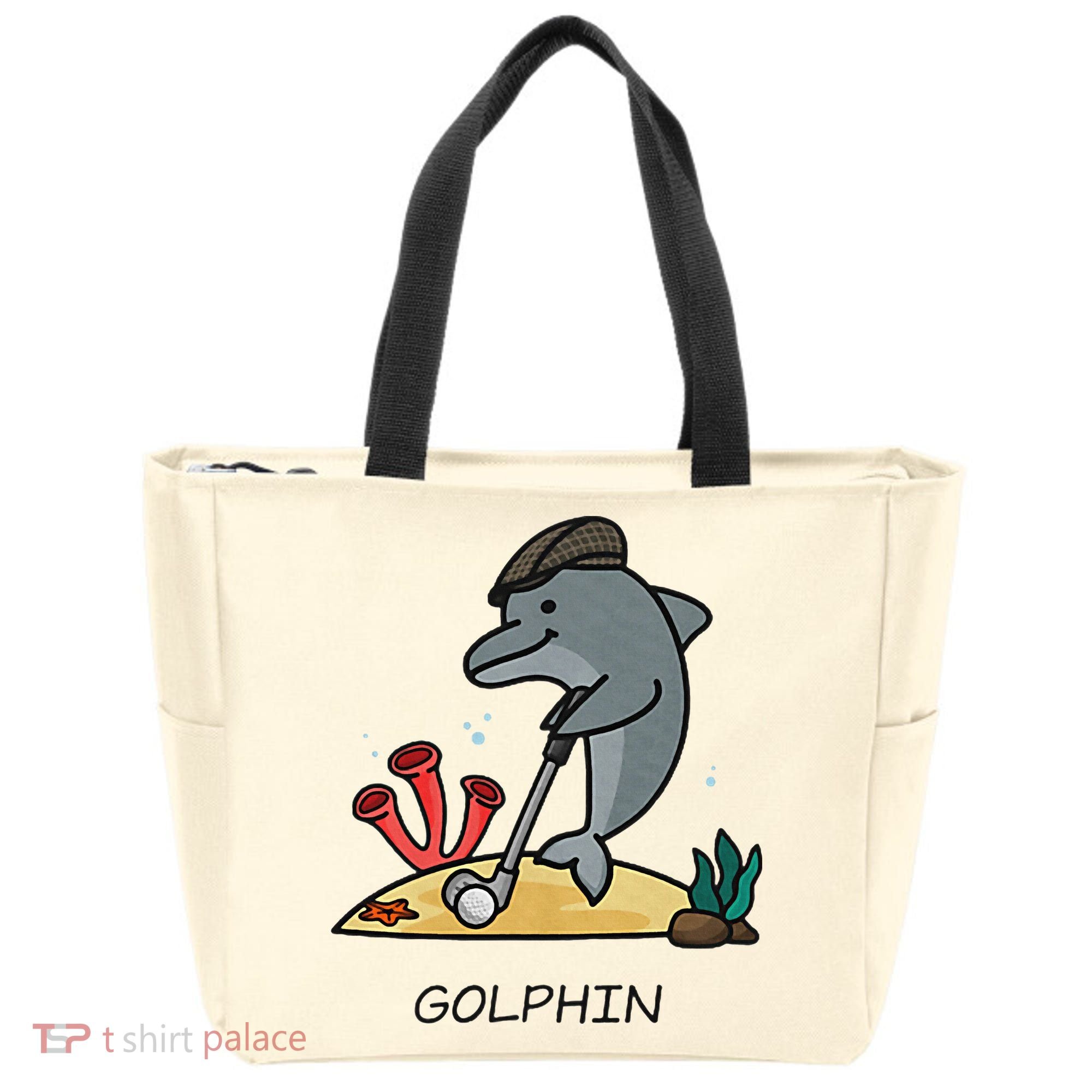 Funny Golphin Quote Golf Cool Dolphin Tote Bag