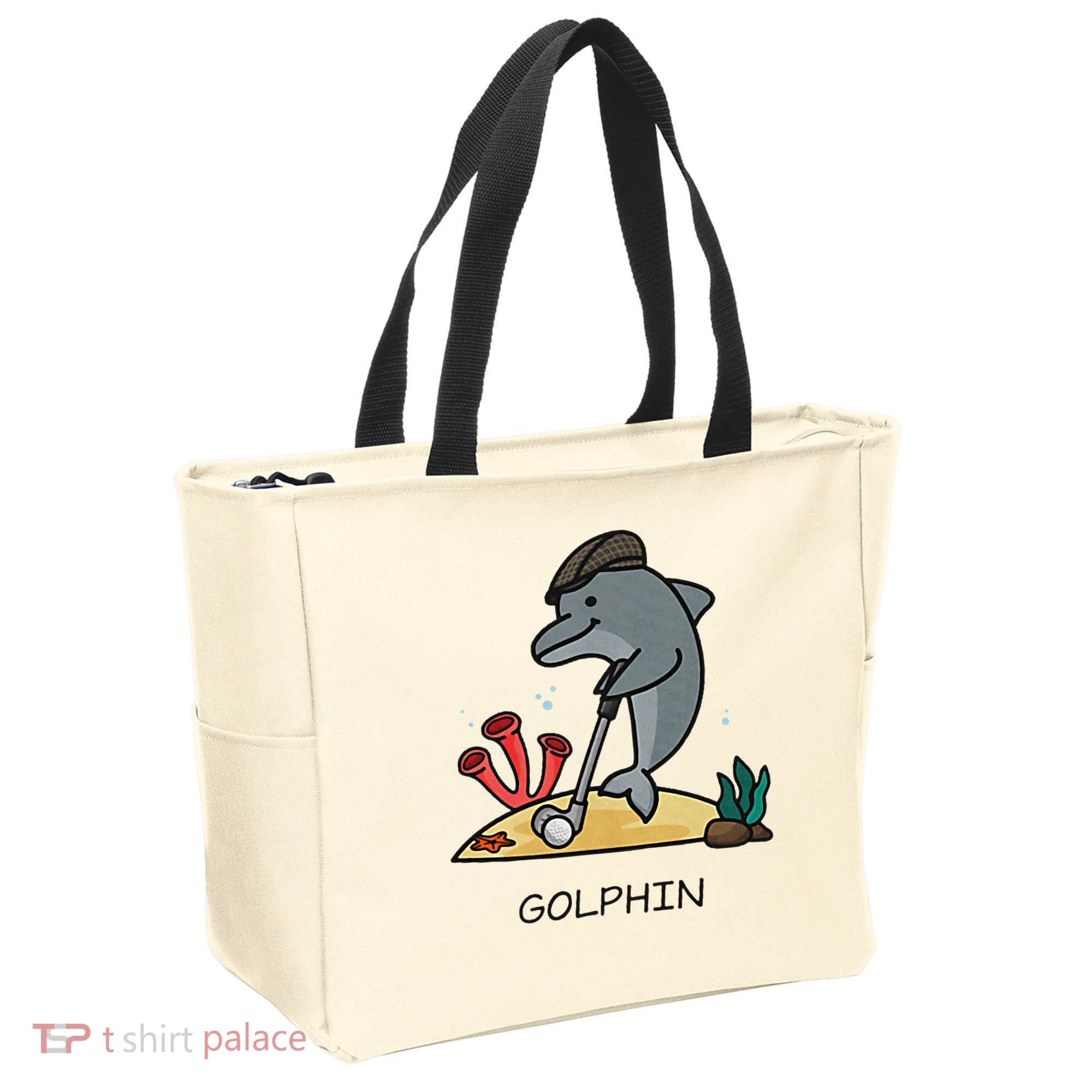 Funny Golphin Quote Golf Cool Dolphin Tote Bag