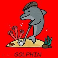 Funny Golphin Quote Golf Cool Dolphin Santa Hat thumb 1