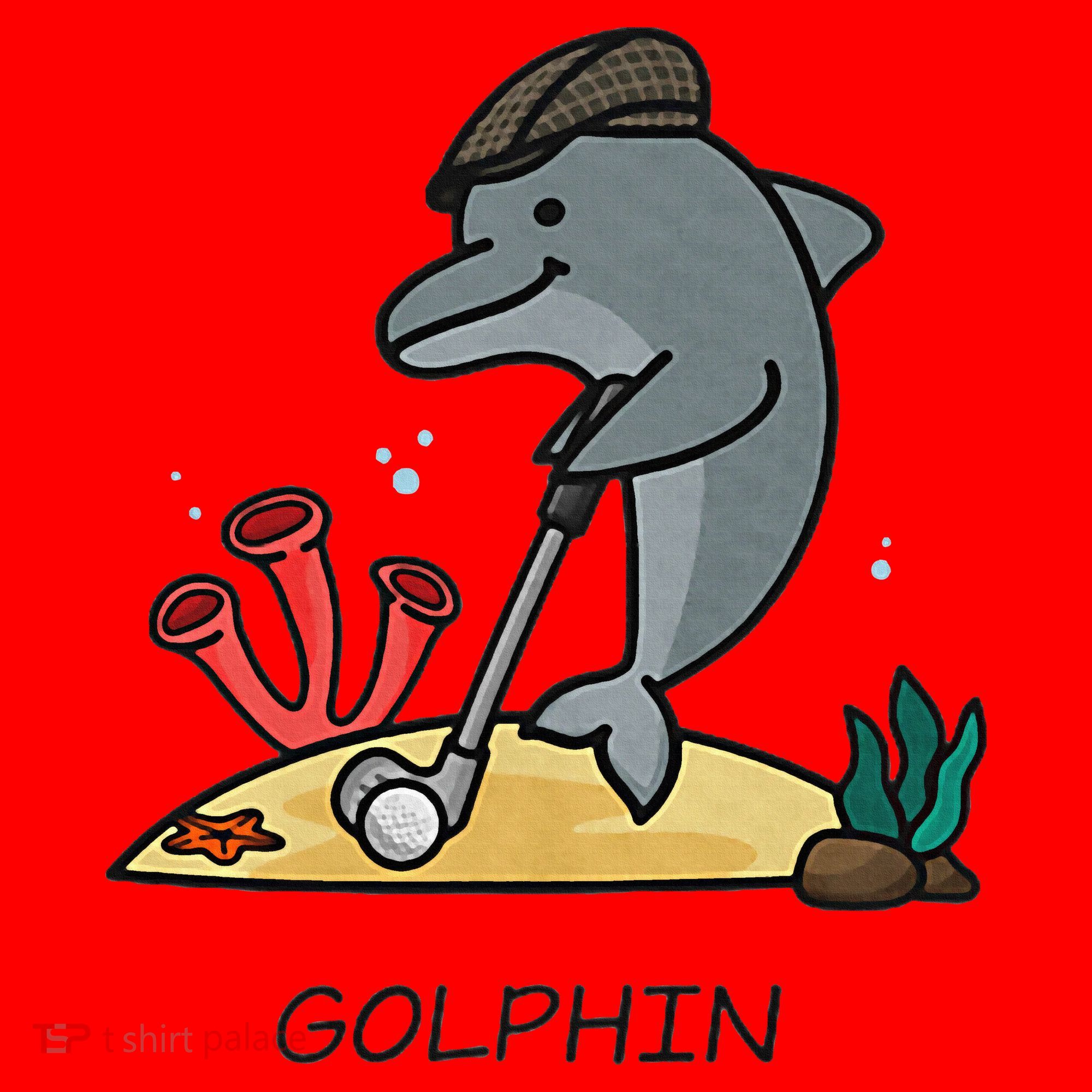 Funny Golphin Quote Golf Cool Dolphin Santa Hat