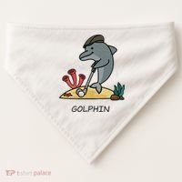 Funny Golphin Quote Golf Cool Dolphin USA-Made Doggie Bandana thumb 0