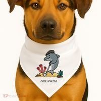 Funny Golphin Quote Golf Cool Dolphin USA-Made Doggie Bandana thumb 1