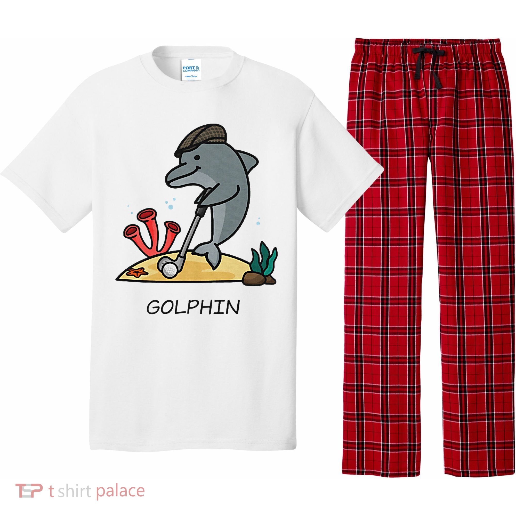 Funny Golphin Quote Golf Cool Dolphin Pajama Set