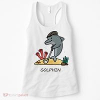 Funny Golphin Quote Golf Cool Dolphin Women's Tank Top thumb 0