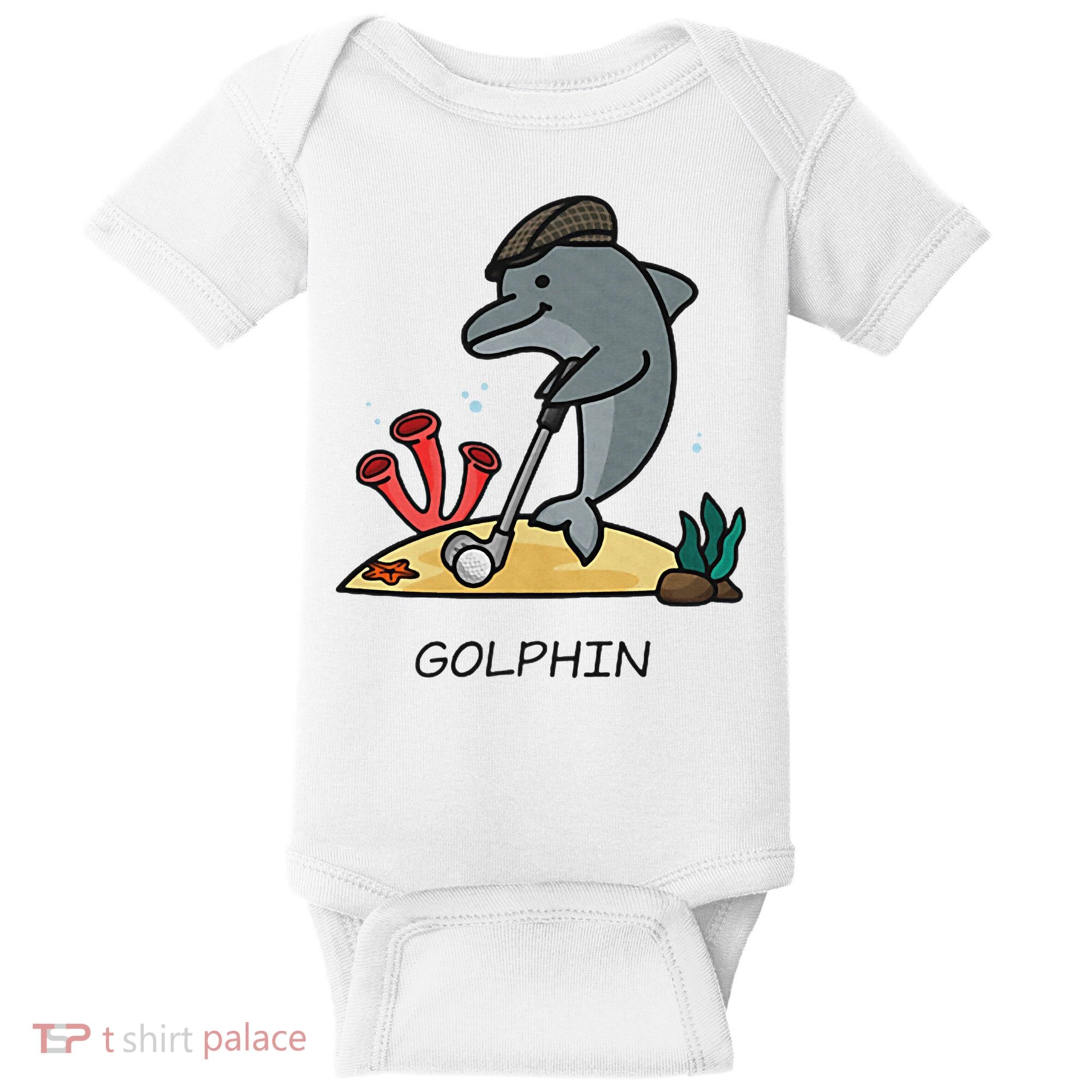 Funny Golphin Quote Golf Cool Dolphin Baby Bodysuit