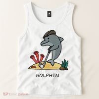 Funny Golphin Quote Golf Cool Dolphin Tank Top thumb 2