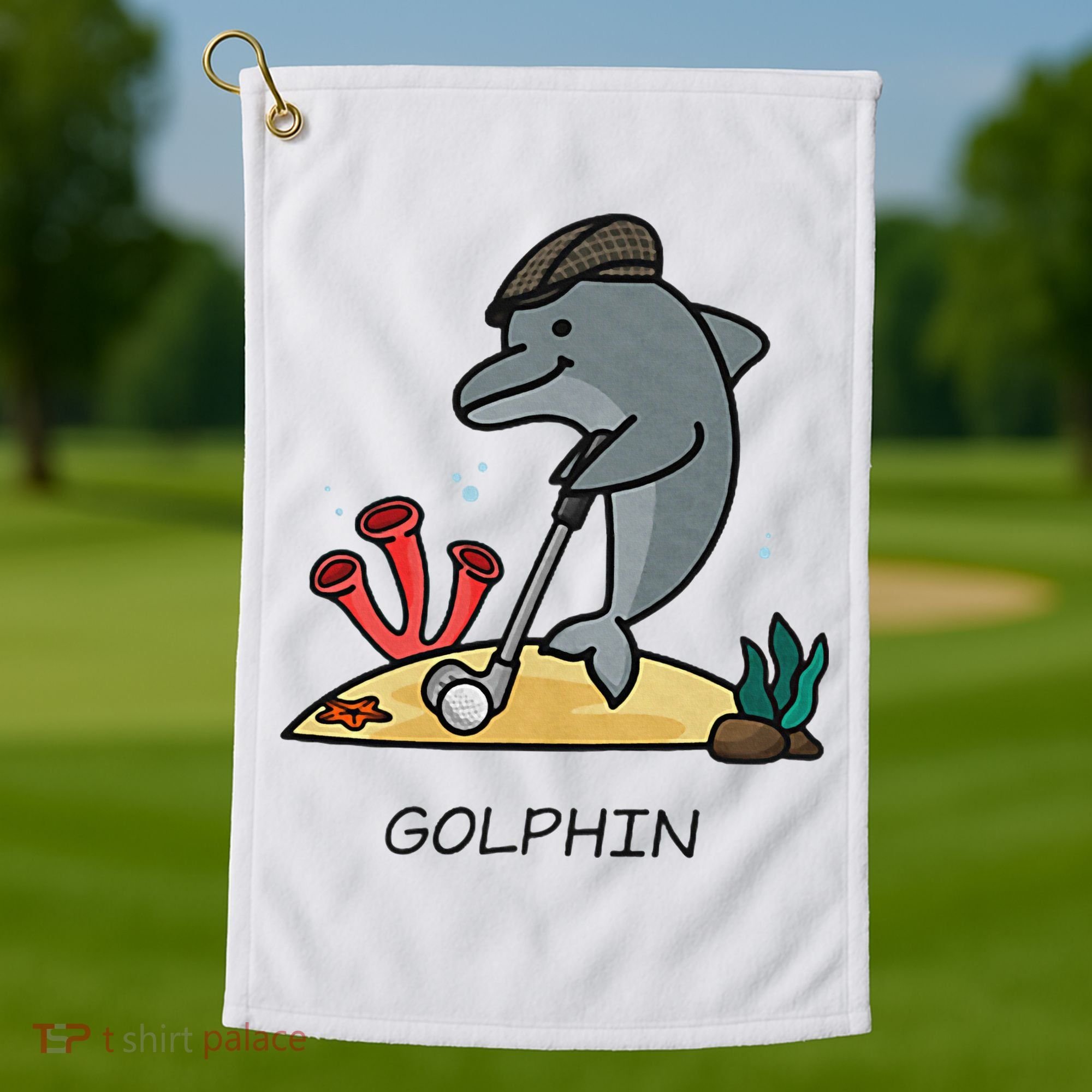 Funny Golphin Quote Golf Cool Dolphin Golf Towel