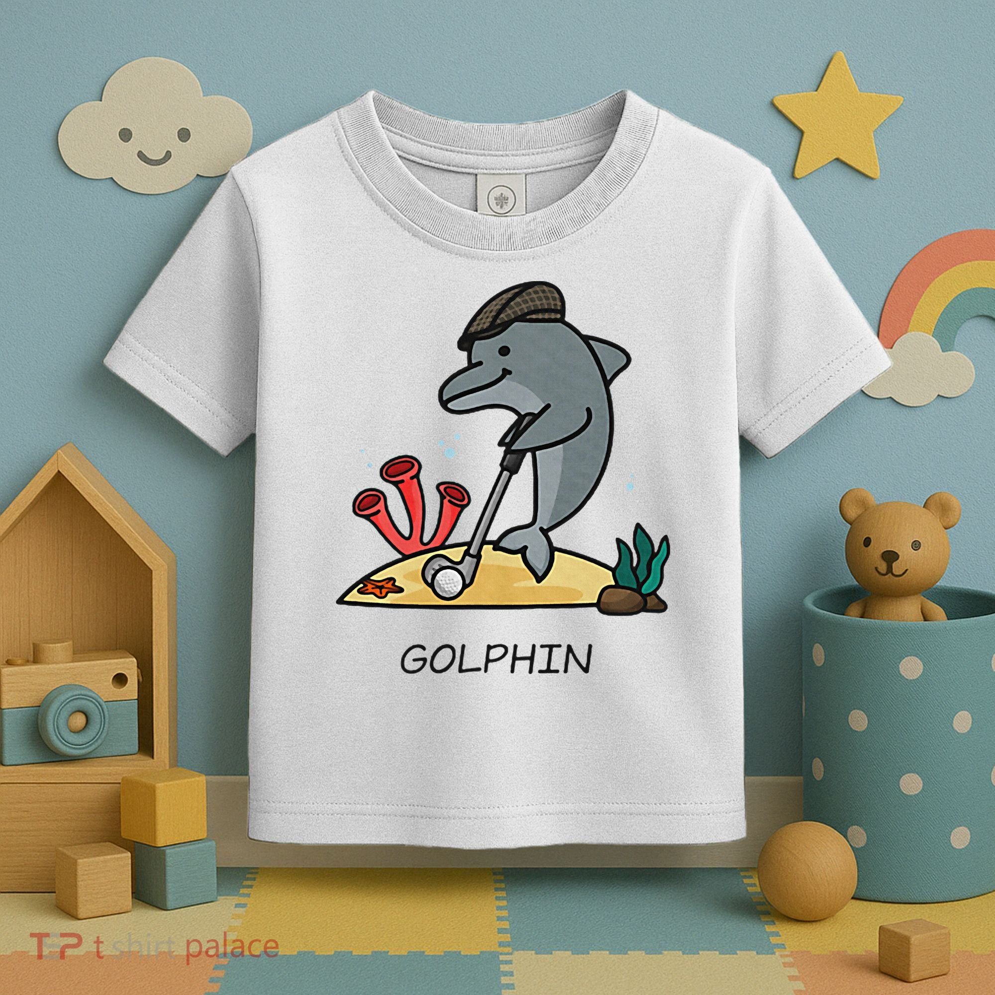 Funny Golphin Quote Golf Cool Dolphin Toddler T-Shirt