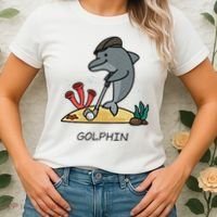 Funny Golphin Quote Golf Cool Dolphin Women's T-Shirt thumb 2