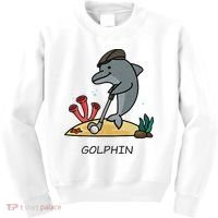 Funny Golphin Quote Golf Cool Dolphin Kids Sweatshirt thumb 0