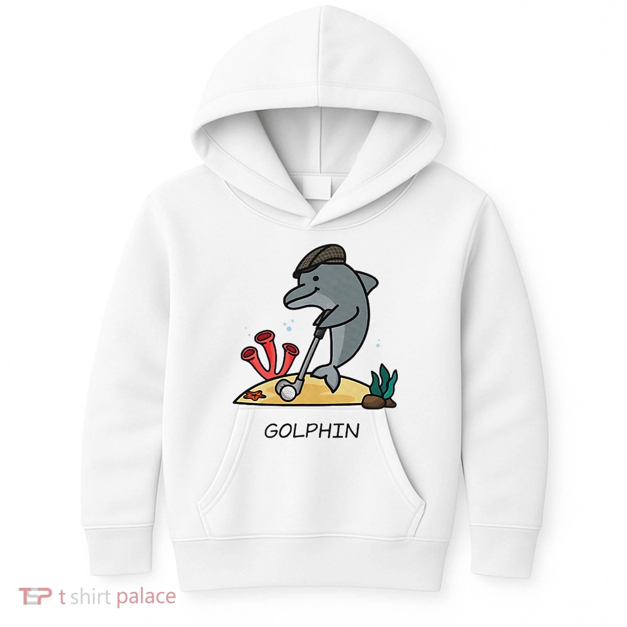Funny Golphin Quote Golf Cool Dolphin Kids Hoodie
