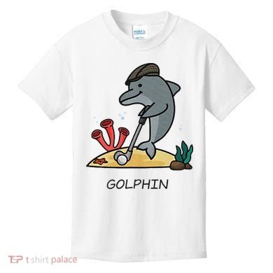 Funny Golphin Quote Golf Cool Dolphin Kids T-Shirt