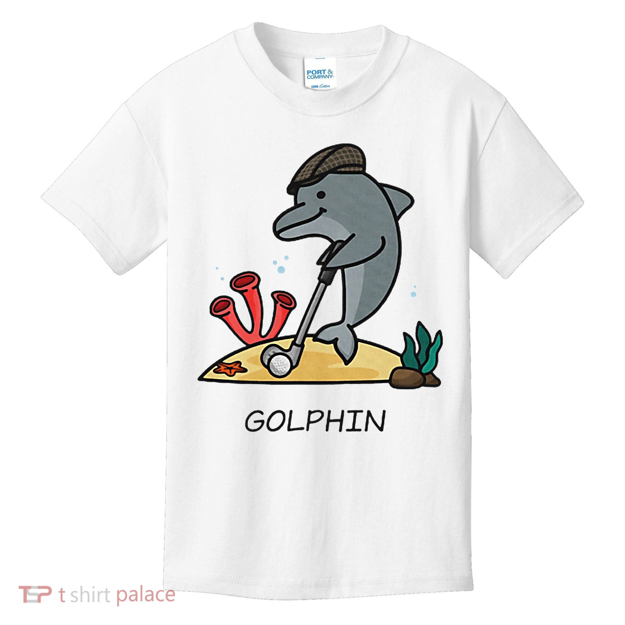 Funny Golphin Quote Golf Cool Dolphin Kids T-Shirt