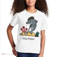 Funny Golphin Quote Golf Cool Dolphin Kids T-Shirt thumb 2