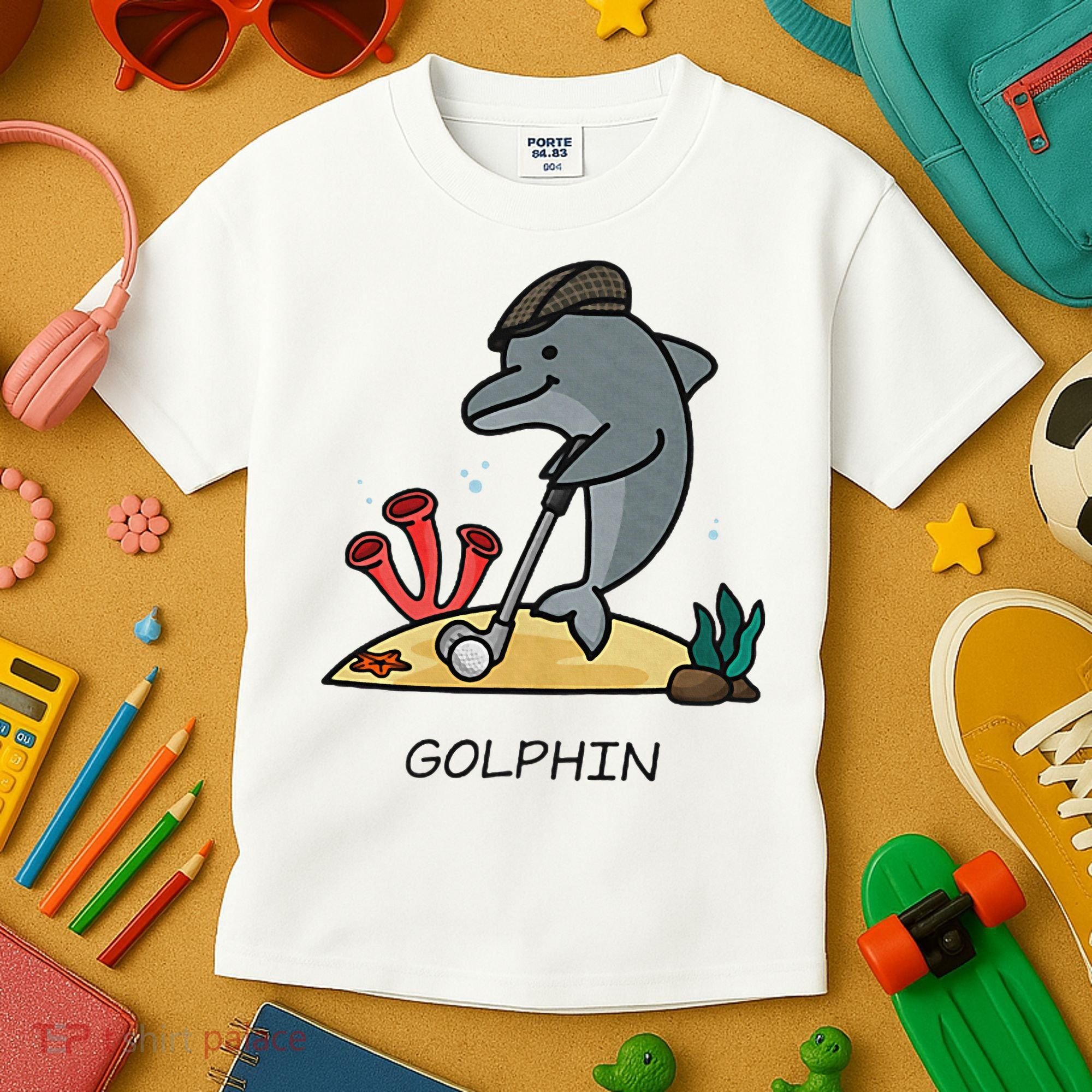 Funny Golphin Quote Golf Cool Dolphin Kids T-Shirt