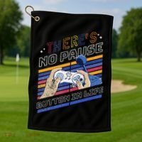 Funny Gamer Quote Motivational Retro Video Gaming Classic Golf Towel thumb 1