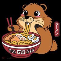 Funny Groundhog Ramen Noodles Backpack thumb 2