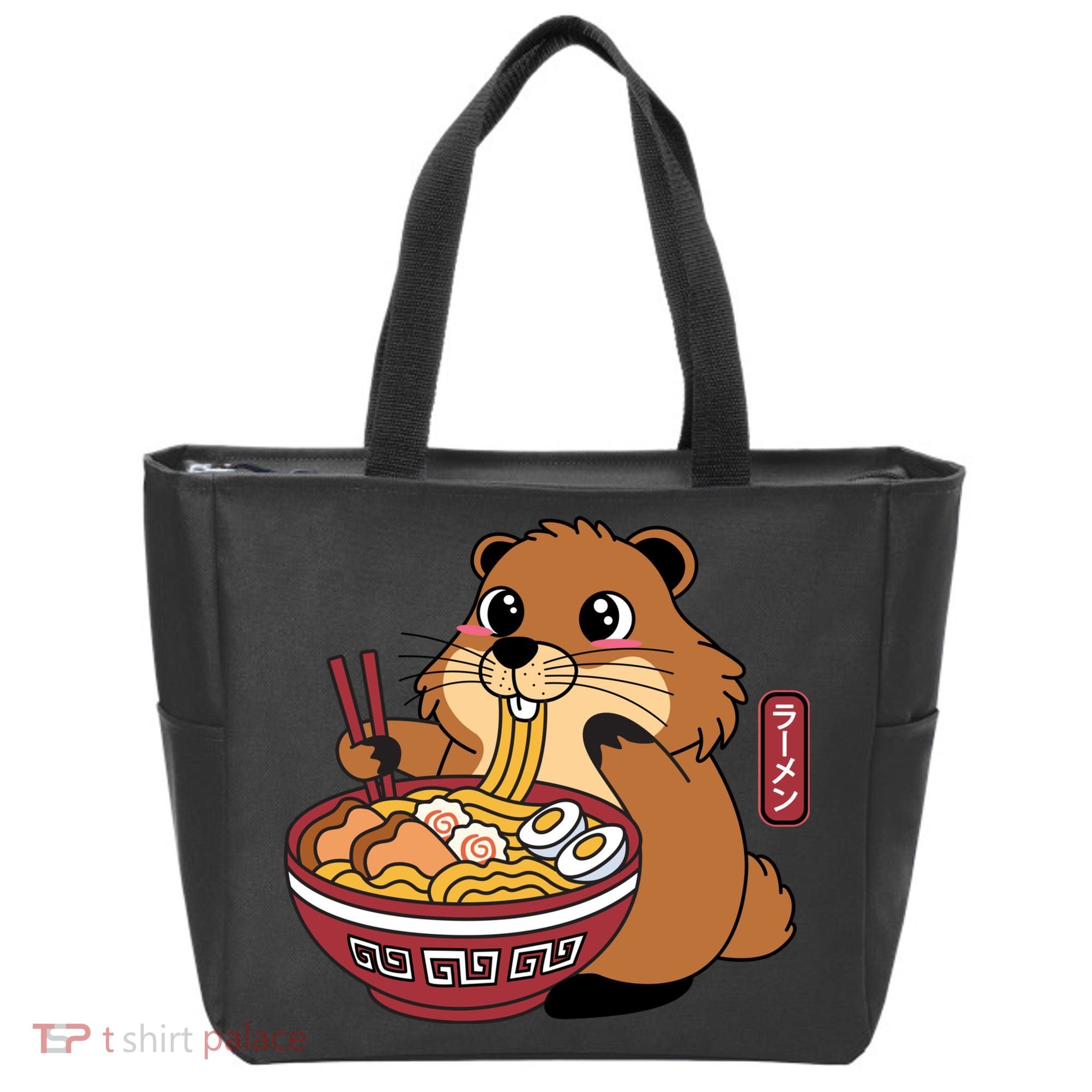 Funny Groundhog Ramen Noodles Tote Bag