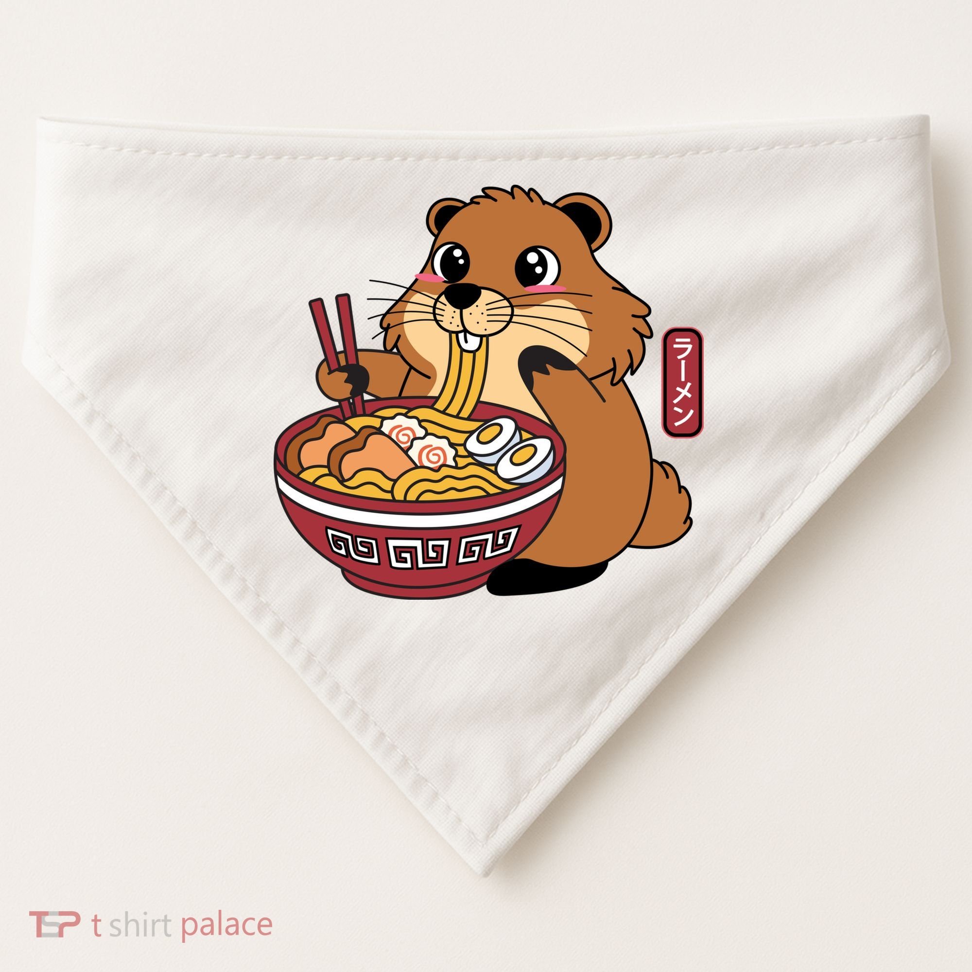 Funny Groundhog Ramen Noodles USA-Made Doggie Bandana