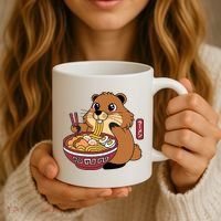 Funny Groundhog Ramen Noodles Coffee Mug thumb 3