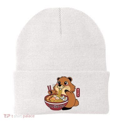 Funny Groundhog Ramen Noodles Beanie