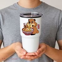 Funny Groundhog Ramen Noodles Tumbler thumb 2