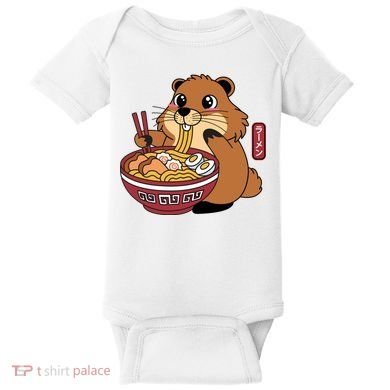 Funny Groundhog Ramen Noodles Baby Bodysuit