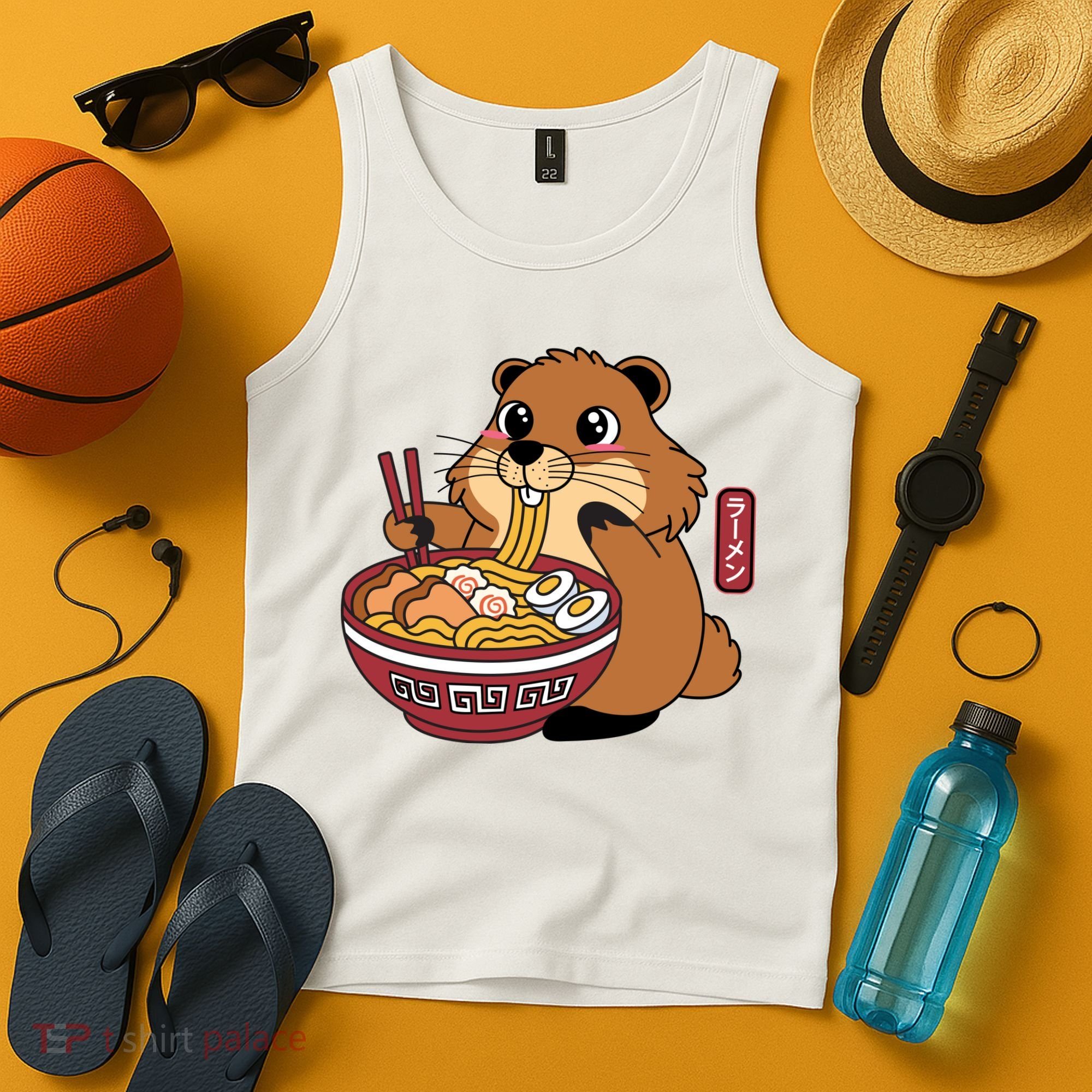 Funny Groundhog Ramen Noodles Tank Top