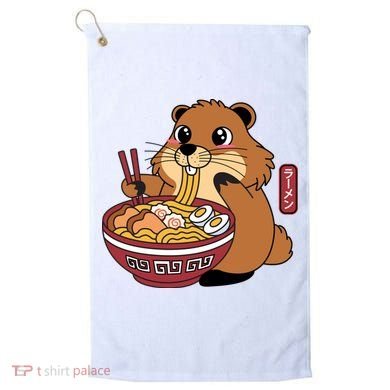 Funny Groundhog Ramen Noodles Golf Towel