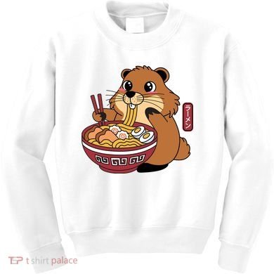 Funny Groundhog Ramen Noodles Kids Sweatshirt