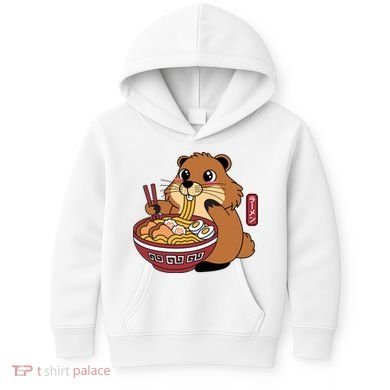 Funny Groundhog Ramen Noodles Kids Hoodie