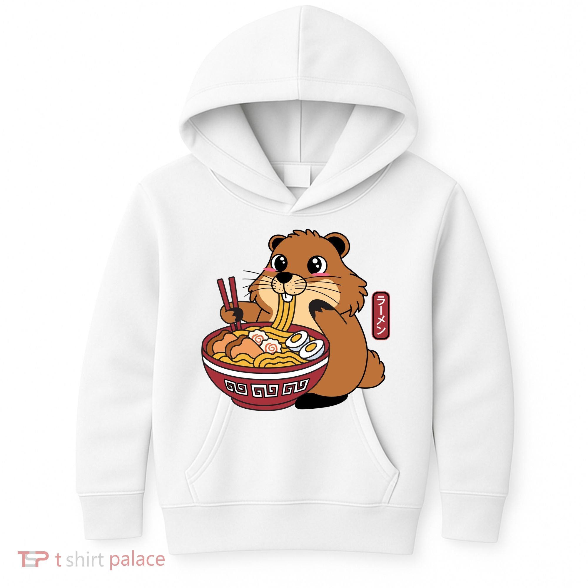 Funny Groundhog Ramen Noodles Kids Hoodie