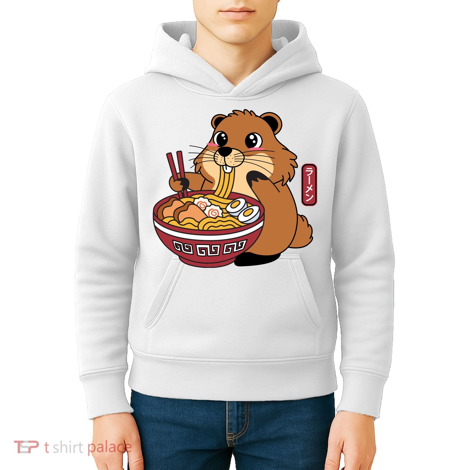 Funny Groundhog Ramen Noodles Kids Hoodie