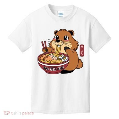 Funny Groundhog Ramen Noodles Kids T-Shirt