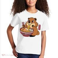 Funny Groundhog Ramen Noodles Kids T-Shirt thumb 2